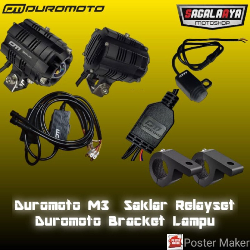 Paket Duromoto M3 Saklar Duromoto Relayset Duromoto Bracket lampu Vinyx