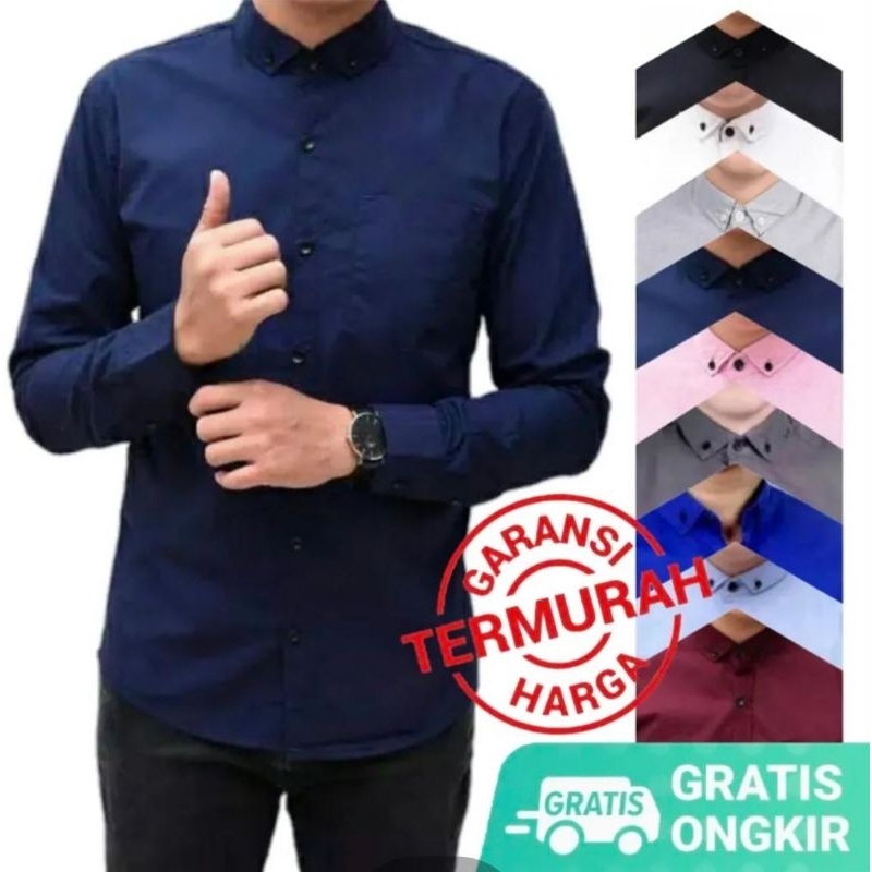 Kemeja Pria Polos Lengan Panjang||Kemeja Formal Hurley