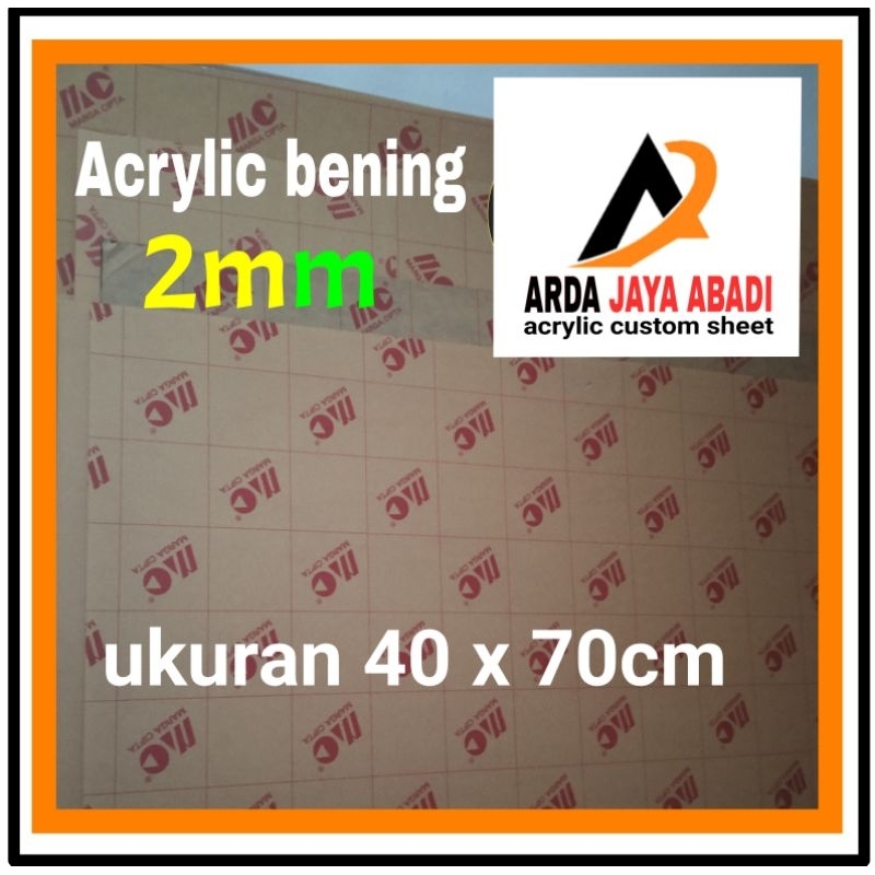 Akrilik 2mm bening ukuran 40 x 70 lembaran akrilik murah mika lembaran Acrylic clear marga cipta akr