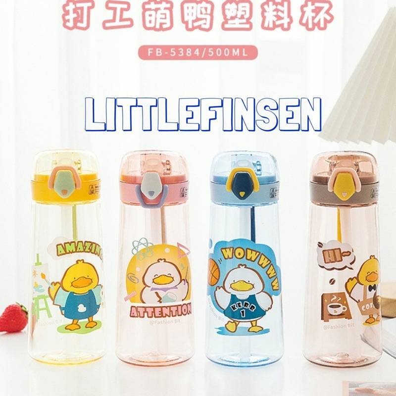 botol minum anak motif bebek 500 ml/botol minum anak sedot/botol minum tritan 500 ml