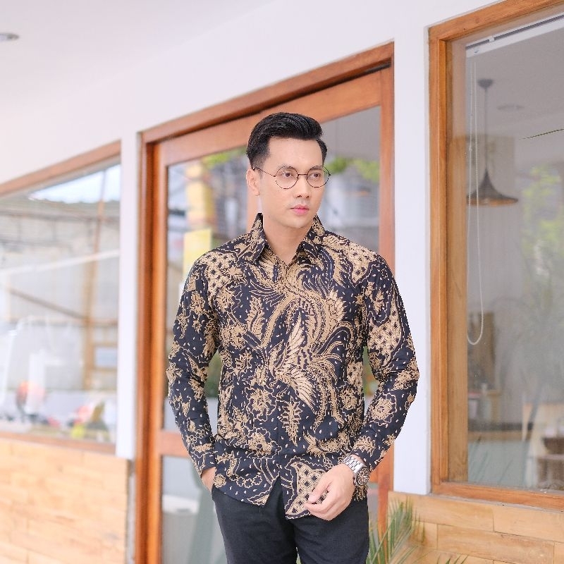 BAJU KEMEJA BATIK PRIA COWOK LENGAN PANJANG SLIMFIT ATASAN BATIK PREMIUM PRIA COWO PRABUSENO KONDANGAN KJ 014