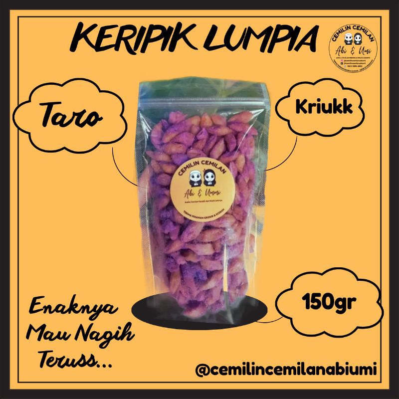 

Cemilan Keripik Lumpia Rasa Taro (150gr)