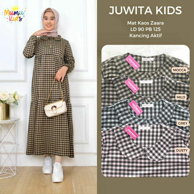 MUMU - Juwita Maxy Kids Gamis/Dress Anak By Mumu Fashion Grosir Solo Nyaman Bisa Cod