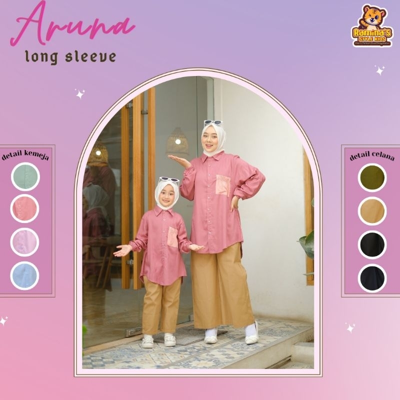 Pre order ‼️Set Couple Mom's n Kids Aruna Long Sleeve by Ramina / Set Couple bisa Cod