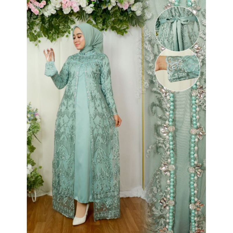 KEBAYA ORIGINAL//KEBAYA MODERN//GAMIS TILLE PAYET DALAMAN SATIN VELVET//SERAGAMAN KELUARAGA//BAJU PESTA LAMARAN//KEBAYA WISUDA//BAJU LEBARAN//By Aleeta Kebaya