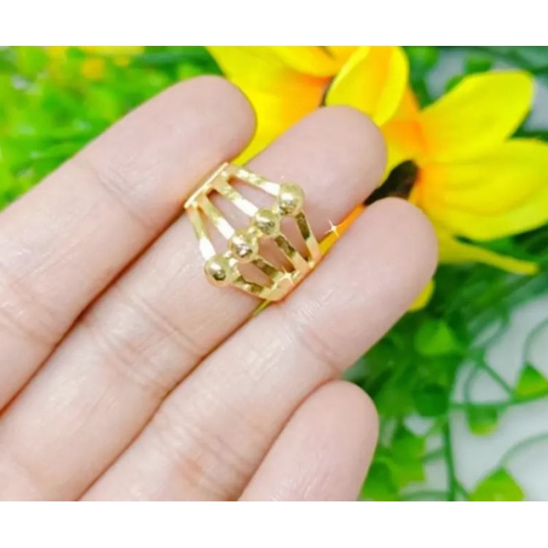 Cincin Kawin Model Tetes Air Emas Tua Asli 24 (94%)