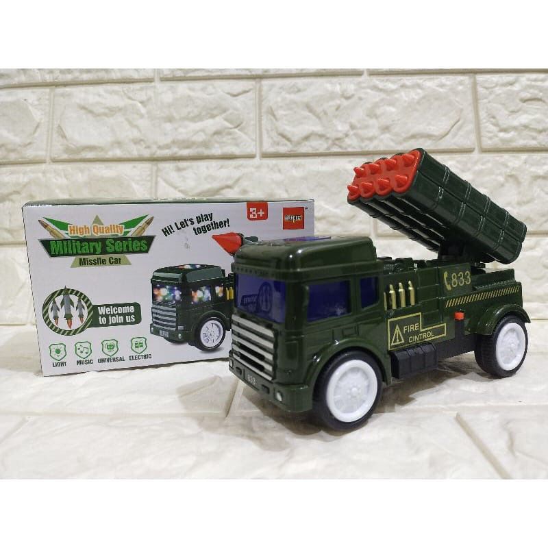 mainan truck baterai / truck mixer / truck pemadam / truck militer ada lampu dan suara