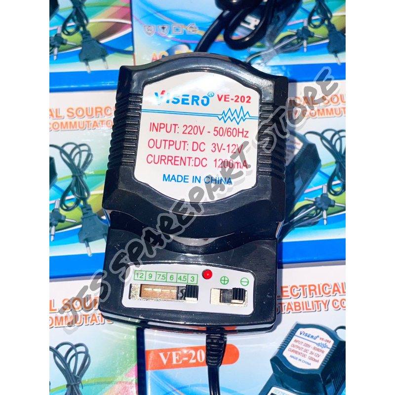 ADAPTOR MULTI AC DC ELECTRICAL 1200Ma VISERO VE-202