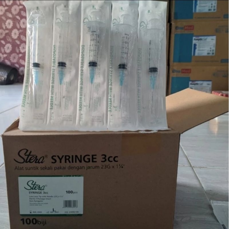Syringe 3 cc harga 5 pcs / Spuit / Alat suntik | Merk Stera