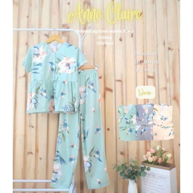 Lily white babydoll celana panjang / babydoll/ piyama