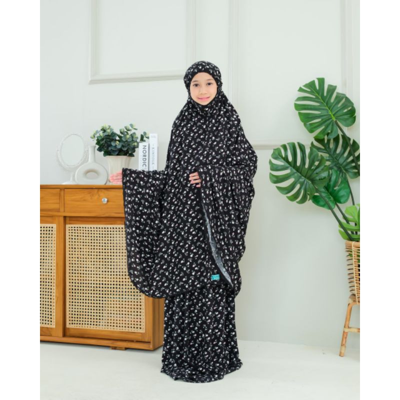 Mukena Anak Rayon Zlatra Signature Rose Black