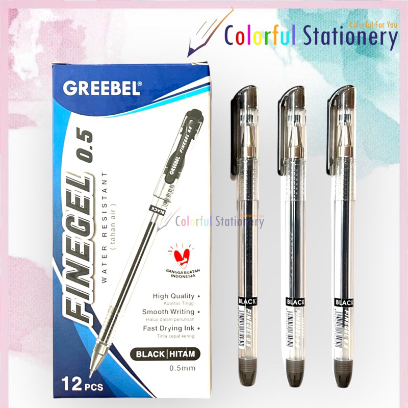 

Pulpen / Ballpoint / Pen Gell Greebel Fine Gel (12 Pcs)