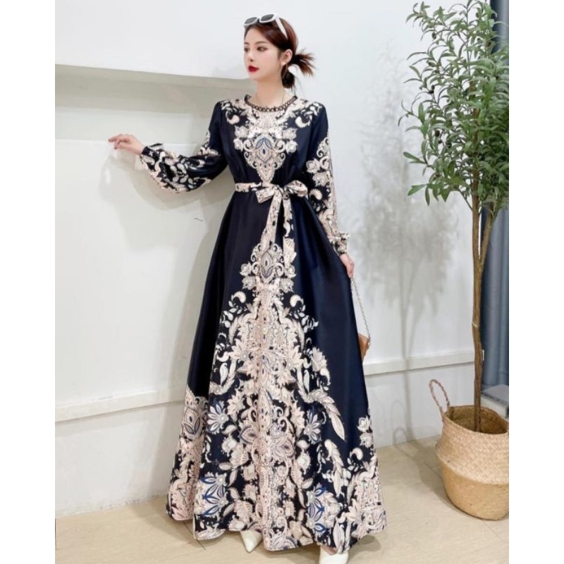 DRESS WANITA MAXI ESTILO HITAM EMILY IMPORT BKK BANGKOK