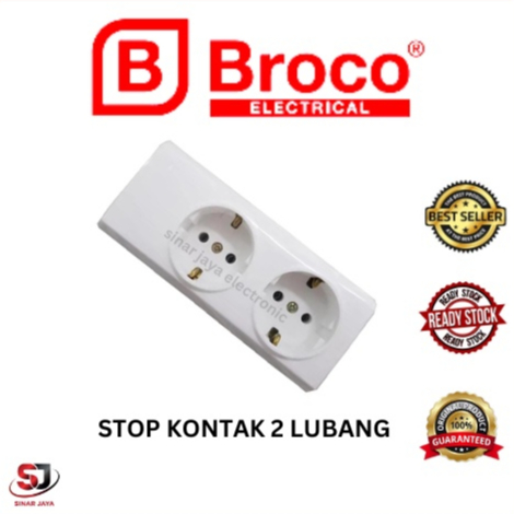BROCO STOP KONTAK 2 LUBANG / TERMINAL BROCO 2 LUBANG / STOP KONTAK BROCO 2 LUBANG