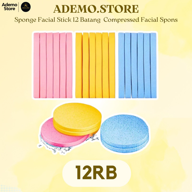 Sponge Facial Stick 12 batang Comppresed Facial Sponge