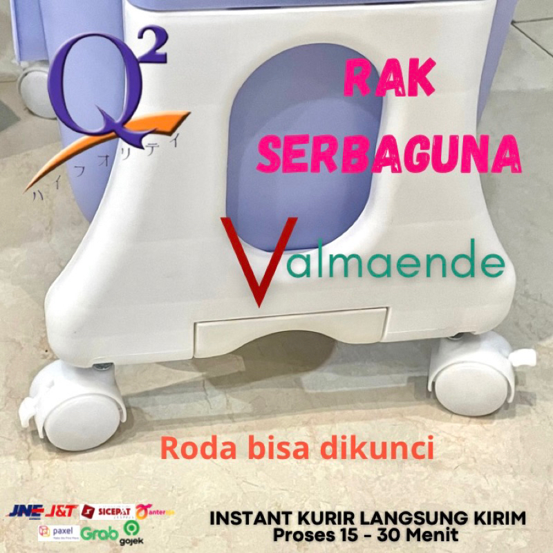 Rak Susun 4 Tingkat Serbaguna Q2 8804 Rak Mainan Anak Lucu Karakter 4 Tingkat + Roda Rak Organizer Kotak Penyimanan