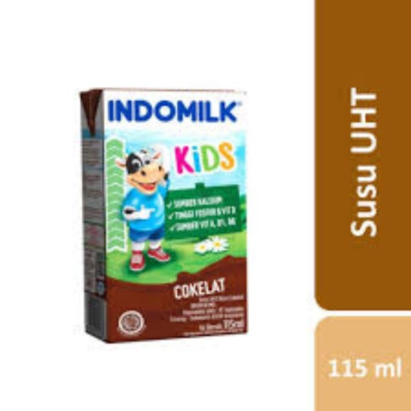 

susu uht indomilk susu indomilk kids 115 ml rasa strawberry dan coklat
