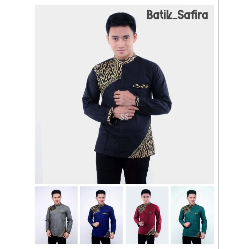 Baju Koko Pria Dewasa Lengan Panjang / Koko Syubbanul Muslimin / Koko Kombinasi Batik