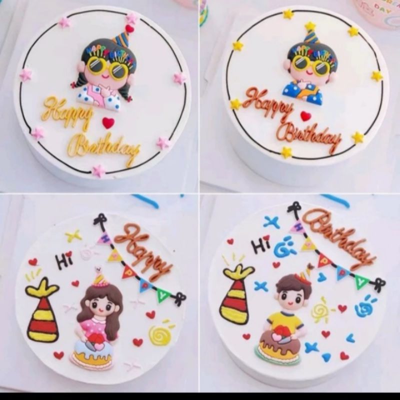 Topper Korean Cake, Hiasan Kue korea,Topper Gadis,Remaja,Topper Wisuda Sepasang,Anak Laki_laki Toppe