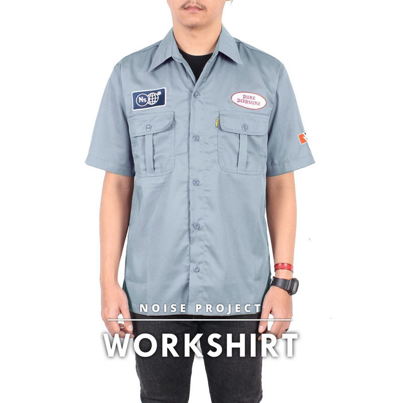 Workshirt Noise Project Kemeja Workshirt Kemeja pria Hijau