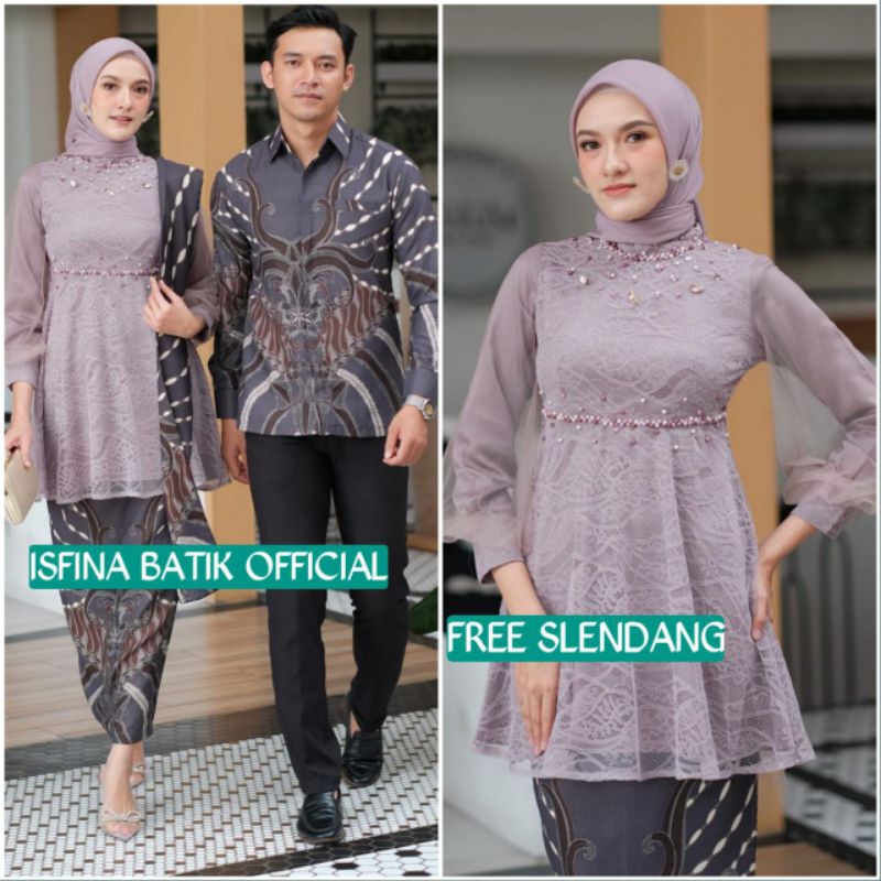 Couple Kebaya Modern Baju Wisuda Tunangan Lamaran Terbaru Baju Batik Brokat Couple Nadine