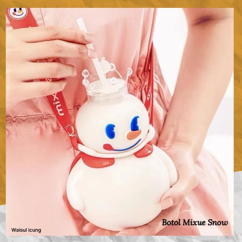 Botol Minum Mixue Snow King Viral Botol Bubble Drink Ice es Besar Jumbo  700ml FREE Bonus Tali Wadah Tempat Penyimpanan Air Bentuk Boneka Salju Unik Lucu Bottle Tumbler Plastic Transparan Untuk Souvenir Kado Hadiah Ulang Tahun Anak hampers