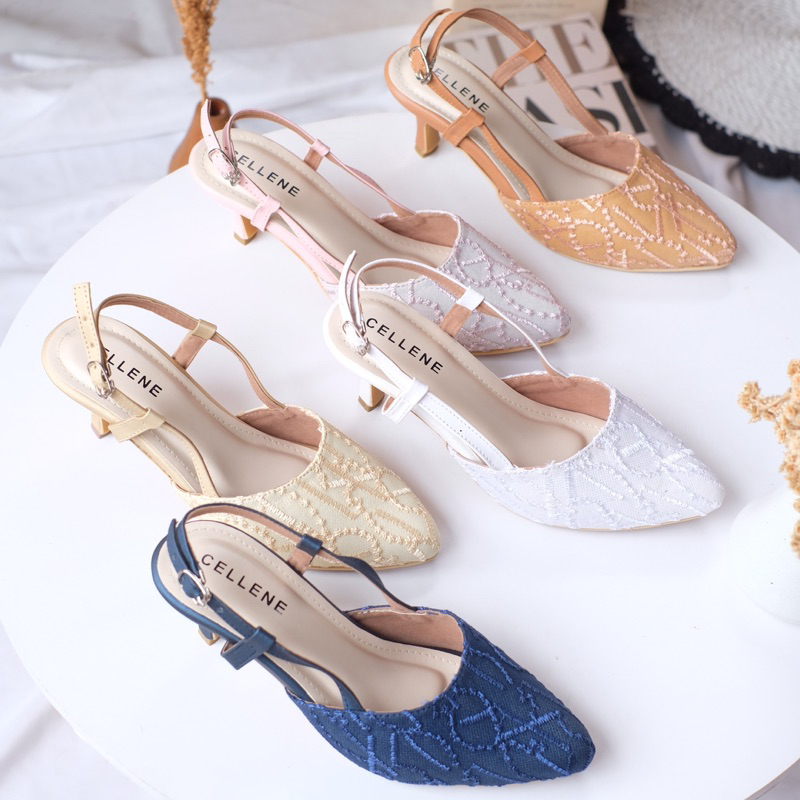 𝐂𝐄𝐋𝐋𝐄𝐍𝐄 Letisya Lace Heels | sepatu brukat wedding shoes pengantin