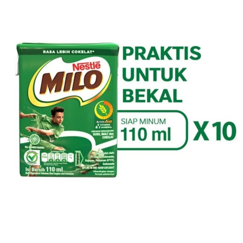 

Milo activ-go cokelat susu uht 110 ml 10 pcs