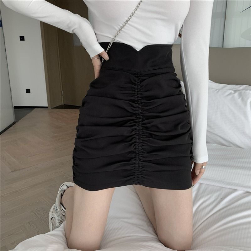 (S-XXL) SUPER HIGHWAIST ONE RUFFLE LINE SKIRT rok wanita