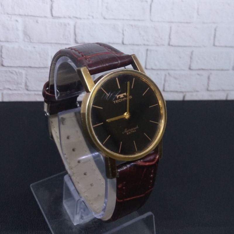 Jam tangan Vintage Technos monarch extra K14 Gold filled