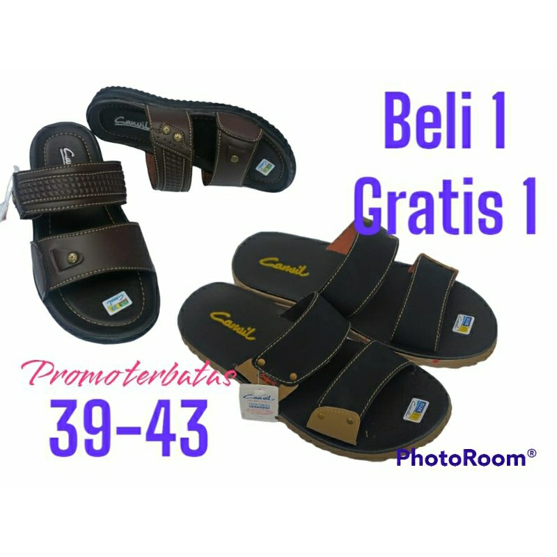 sandal pria promo beli 1 gratis 1 sandal