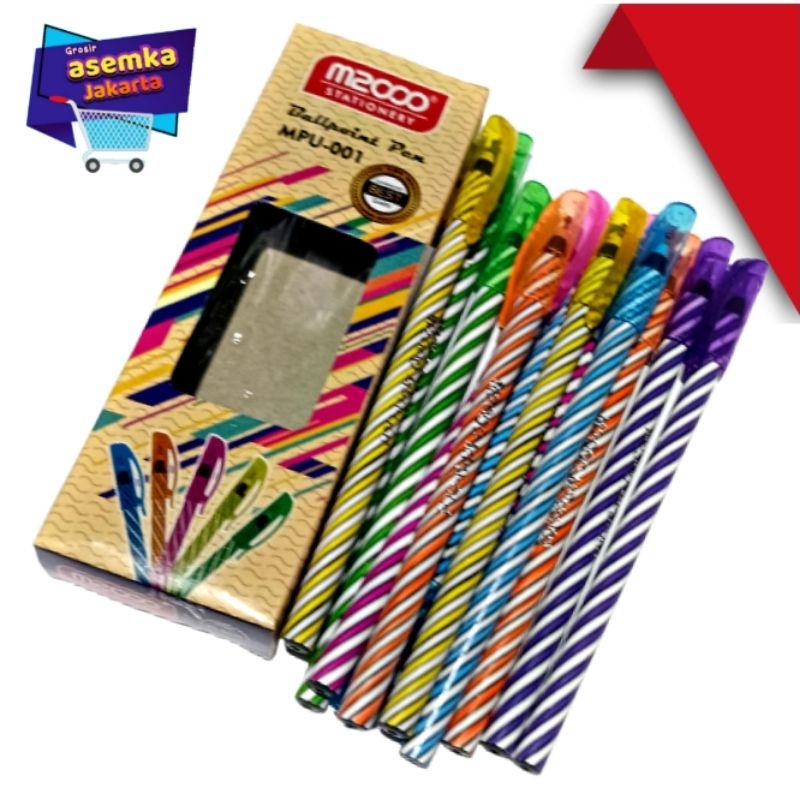 Bolpen Pulpen M2000 Pen Ulir Pen Lilin  0.7mm isi 12pcs