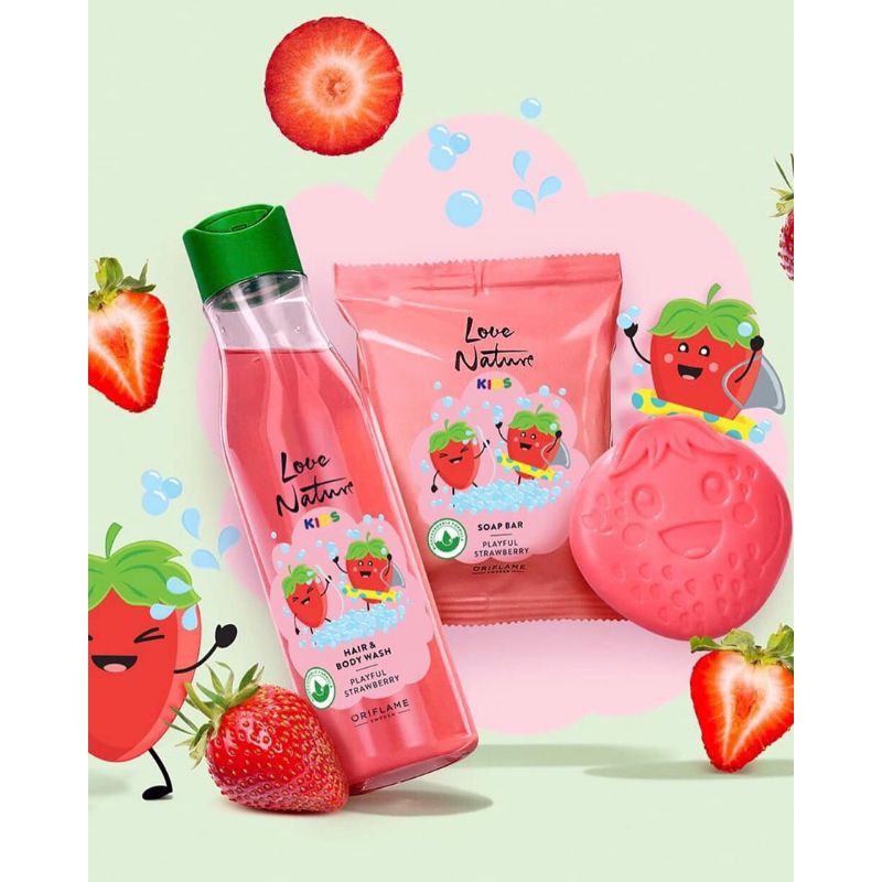 Love Nature Kids Hair&amp;Body Wash Playful Strawberry /Love Nature Kids Hair&amp;Body Wash Cheerful Apple