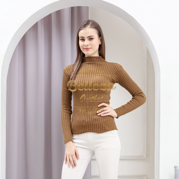 Belleza outlet baju rajut Cardigan rajut atasan wanita Inner Rajut Aisha Turtleneck