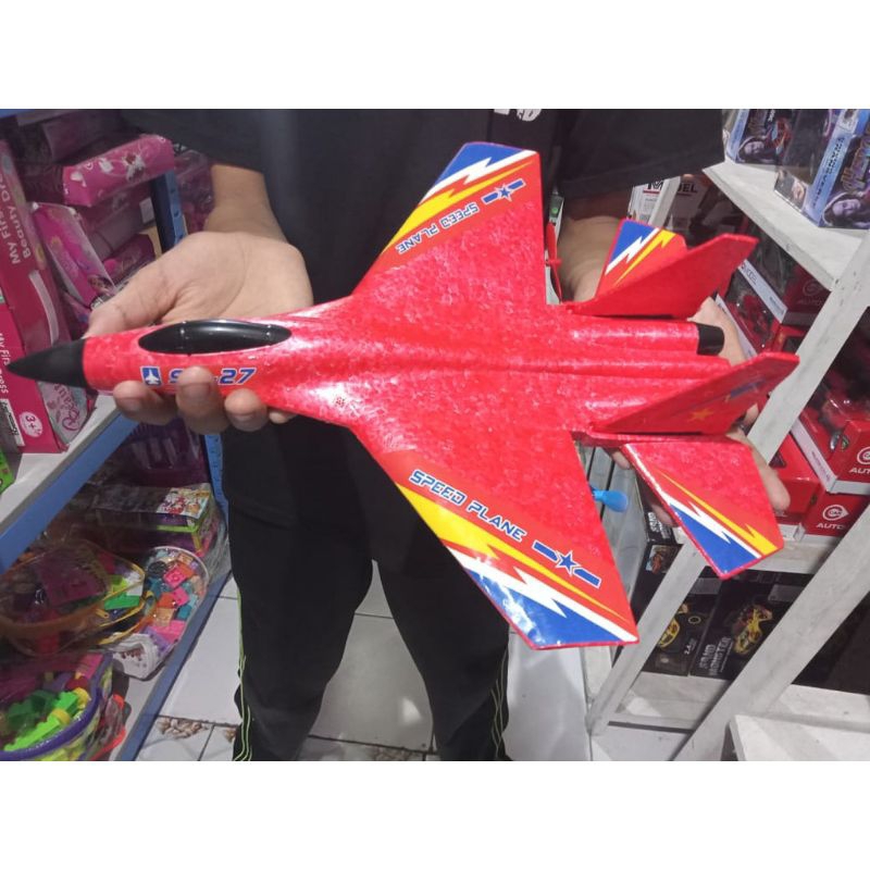 Mainan Pesawat Remot Bisa Terbang Murah.. Pesawat Terbang Remot Bahan Kuat Foam Fighter SU-27.. Jami