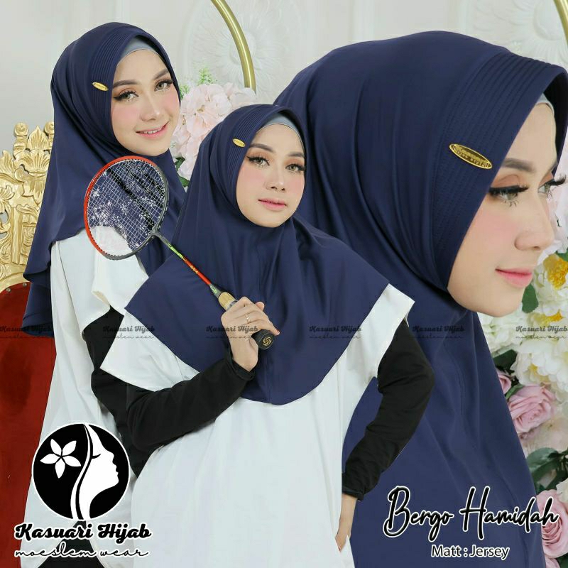 JILBAB INSTAN BERGO SIMPLE POLOS SPORTY MENUTUP DADA BY AULIA DAN KASUARI