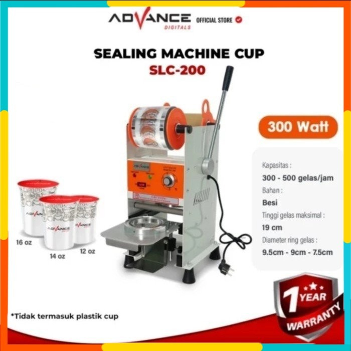 Mesin sealer cup Advance SLC 100 / SLC 200 Mesin penutup minuman plastik / alat pres gelas plastik