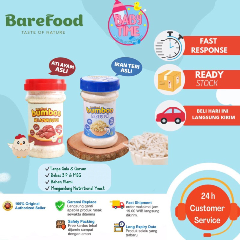 Barefood BUMBOO Teri Bubuk 90gr &amp; Ati Ayam Bubuk 80gr