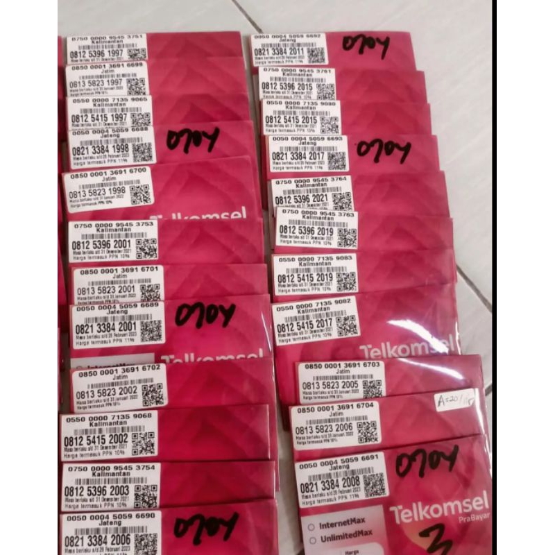 Kartu Sakti Nomor Cantik Telkomsel Seri Tahun