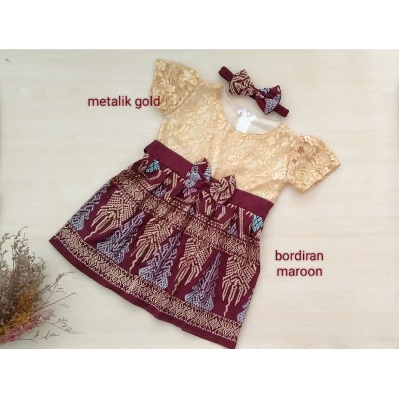 0-6 tahun free bandana DRESS BROKAT ANAK