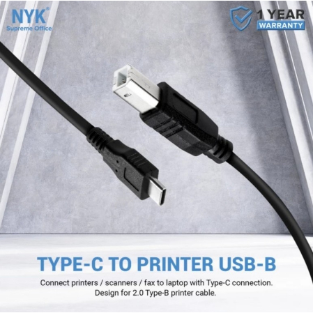 ITSTORE Type-c to Usb-B 2.0 printer cable nyk 1.5m 480Mbps - Kabel usb-c to Usb2.0 Bm 1.5 meter