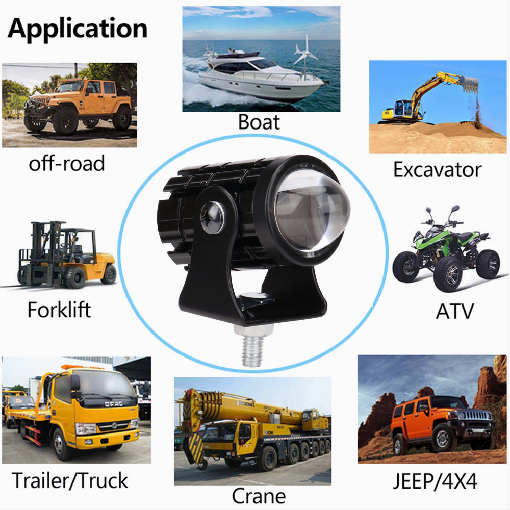 Headlamp Lampu Sorot Sepeda Motor Led Lampu Tembak Laser Led Mini 2 Warna - Lampu Tembak Sorot Foglamp Mini D2 Laser Super Terang