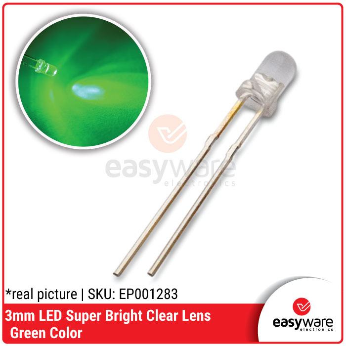 LED 3mm Super Bright Green 3mm LED Superbright Hijau LED 3 mm Hijau