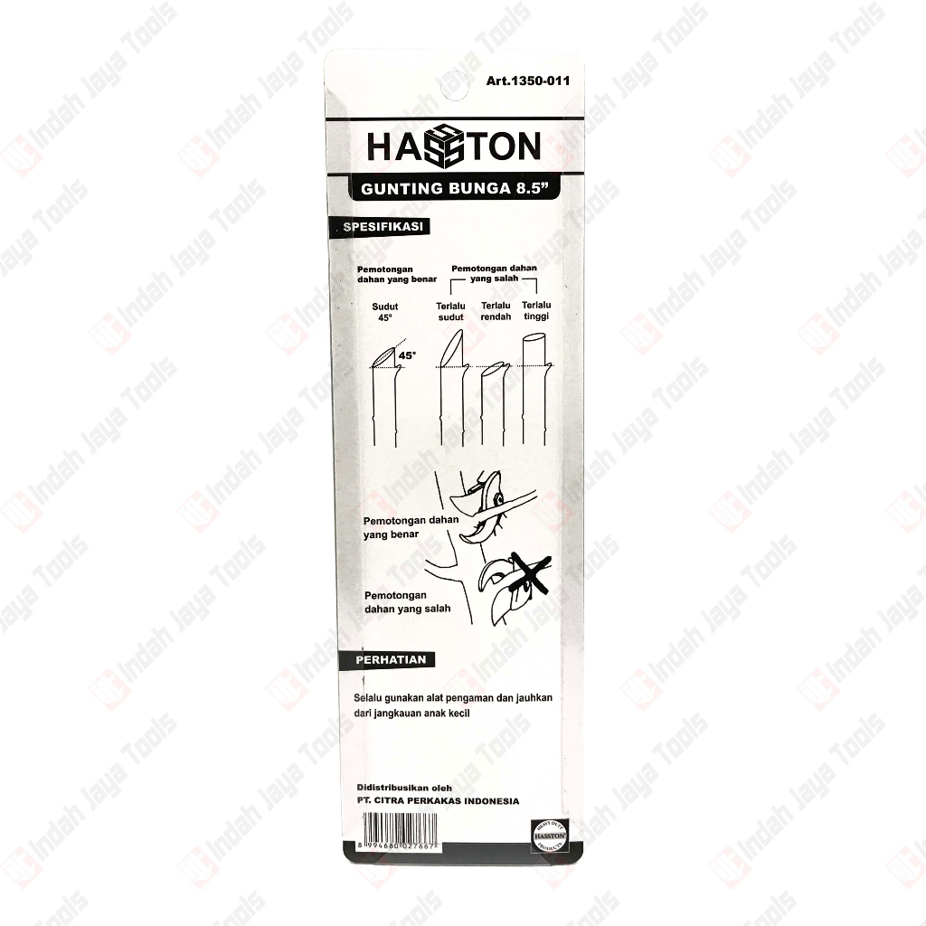 HASSTON 1350-011 Gunting Dahan Bunga Gagang Kayu 8.5&quot; - Pruning Shears