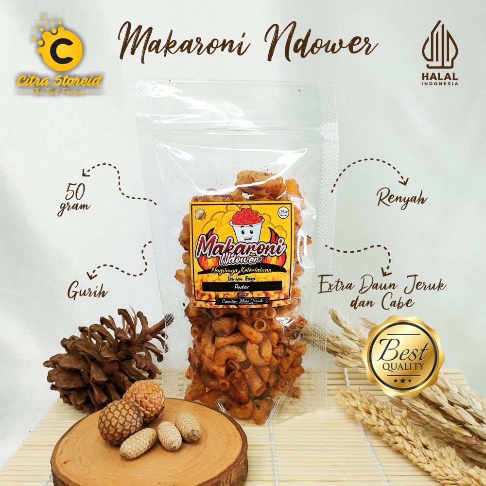 

MAKARONI NDOWER EXTRA PEDAS BANTET DAUN JERUK BUMBU BASAH HOMEMADE CEMILAN VIRAL KEKINIAN MURAH SEHAT MAKANAN RINGAN 50GR