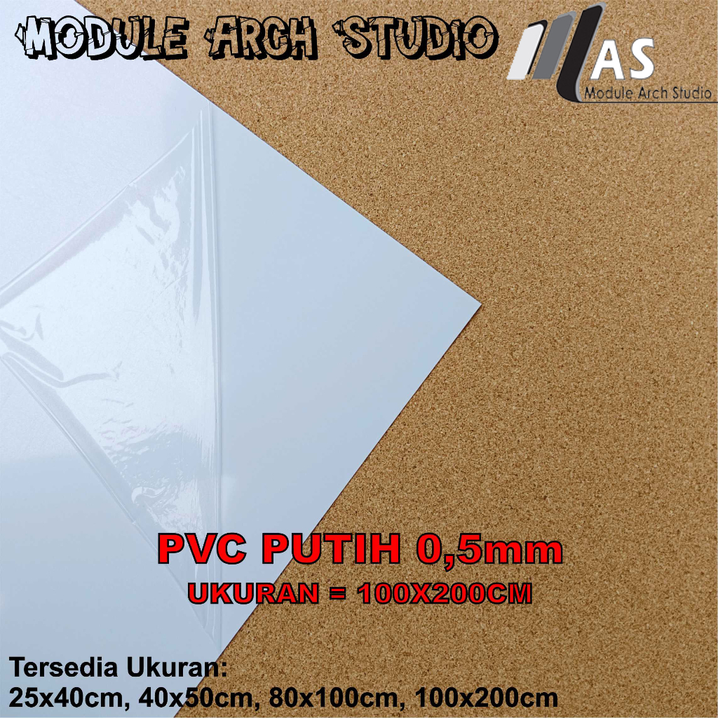 PVC Sheet 0,5mm 100x200cm - PVC Clear - PVC Putih - PVC Hitam