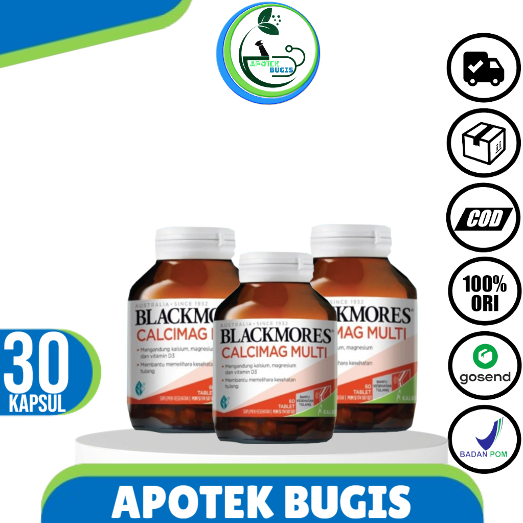 Blackmores Calcimag Multi BPOM Kalbe 30 Kapsul - Kalsium, Magnesium, Asam Lambung, Kesehatan Tulang