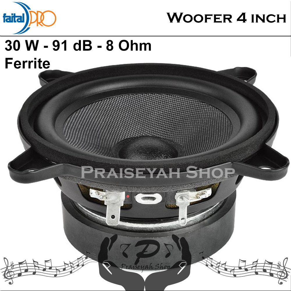 Faital Woofer Speaker Komponen 4 inch 4FE35 8 ohm Ferrite