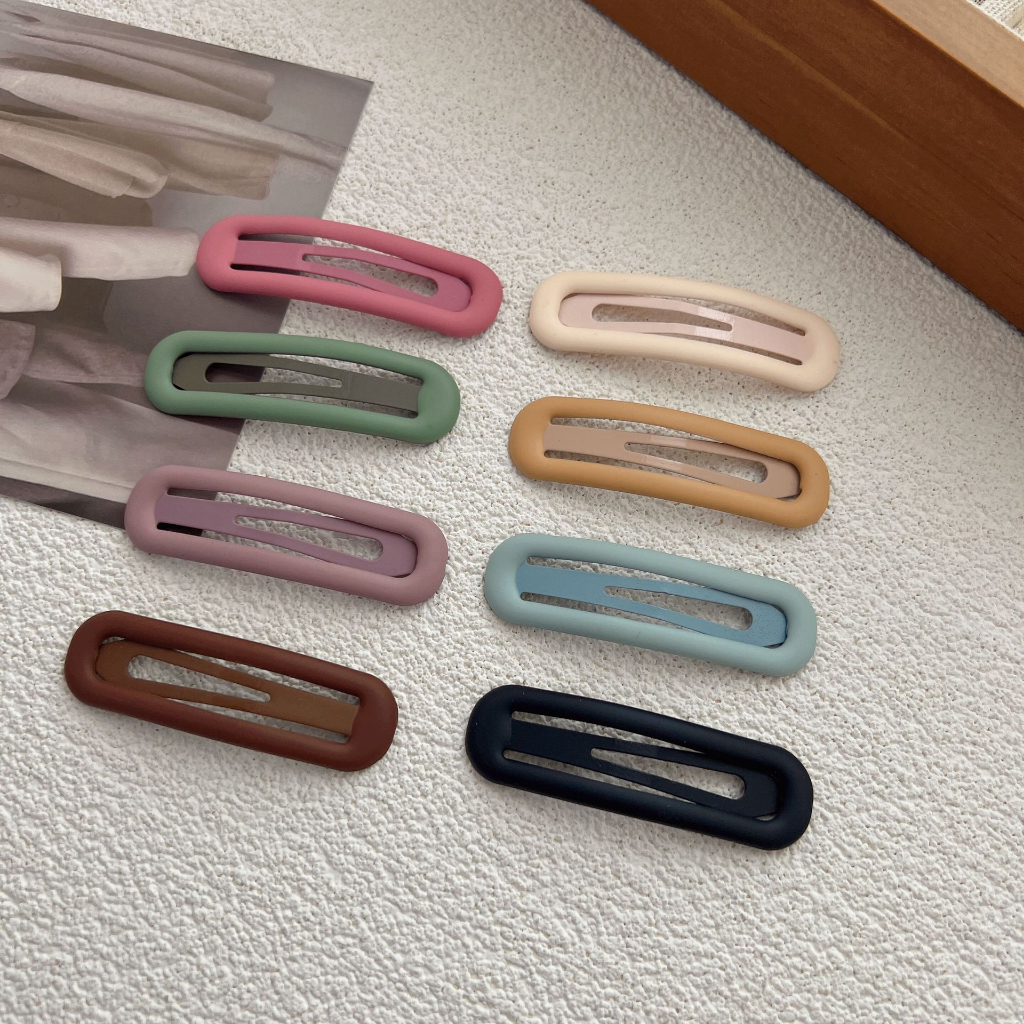JEPIT PIN PONI RAMBUT BASIC RETRO RECTANGLE PERSEGI SOLID SOFT COLOR RETRO BANGS FRIDGE BOBBY PINS WARNA POLOS JEPITAN HAIRCLIP PLASTIC HAIR CLIP SNAP HAIRPIN SNAP ELEGAN FRENCH VINTAGE KOREAN STYLE AKSESORIS KLIP MINI RAMBUT COLORFUL RIBBON ACCESSORIES