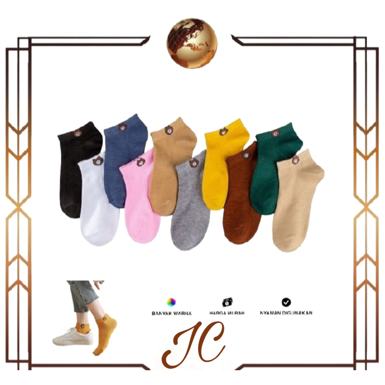 (JC)Kaos Kaki Ankle Motif Beruang Cute Semata Kaki